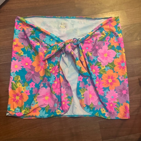 Show Me Your MuMu x Barbie - Blue Barbie Blooms Leyla Sarong - Picture 2 of 4